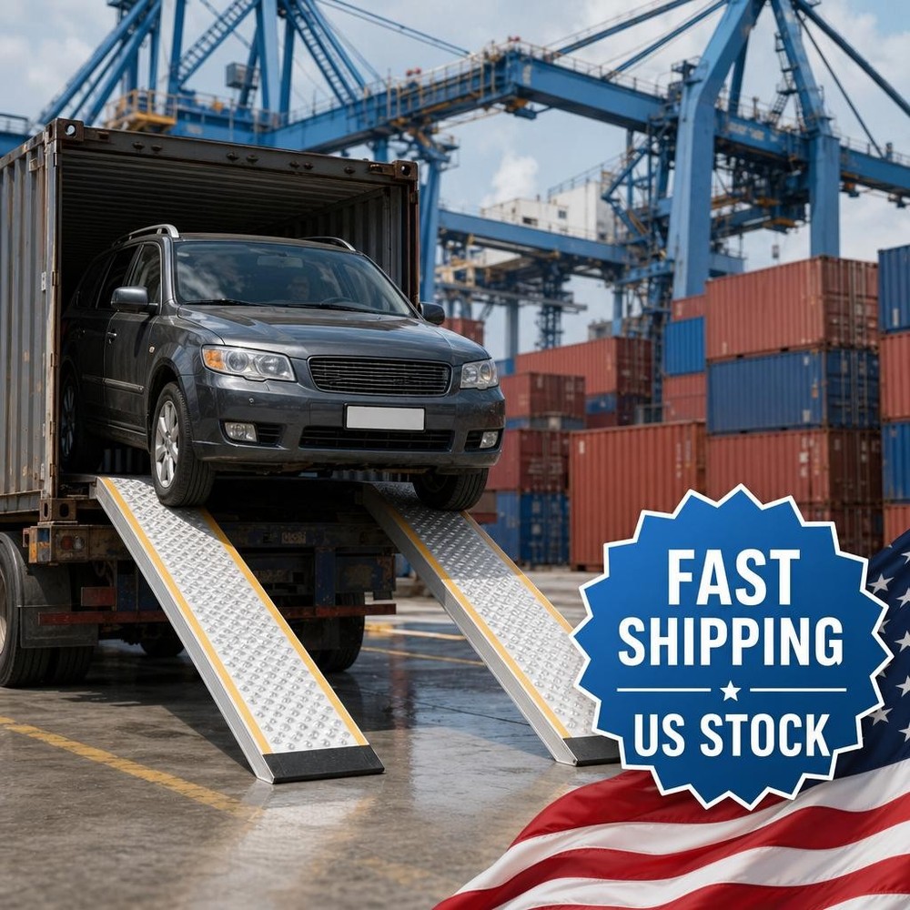5FT Heavy Duty Aluminum Loading Ramps, Anti-Slip Punch Plate Surface, 800LB Capa