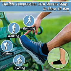 Arch Support Gel Pad Compression Support Sleeves Plantar Fasciitis Foot Relief