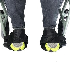 DOPHO Wheelchair Shoe Holder Straps Safety 1 Pair (Pack of 1), Black