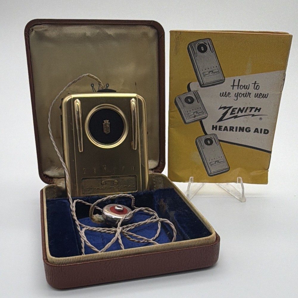 Zenith Royal Gold BTE Hearing Aid for Right Ear, Battery Powered w/ Case Manual