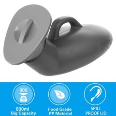 Urinal Bottle Urinals for Men 800ML Plastic Pee 27 X 9 X 9CM, Grey