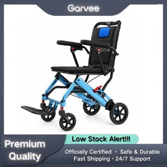 Lightweight Foldable Transport Wheelchair Padded Seat Flip Armrests Swing Away
