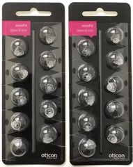 2 Pack Oticon miniFit 8mm Open Domes For Hearing Aids. 20 Domes Total.