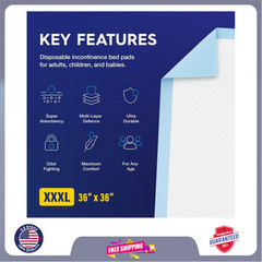 50 x PULP Premium Incontinence Bed Pads 36″ x 36″ | Extra Large Disposable…