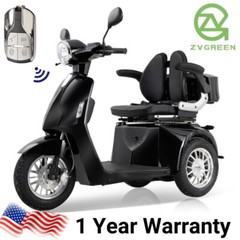 3 Wheels Heavy Duty Mobility Scooters for Seniors 800W 60V 20AH 330lbs 36 Miles