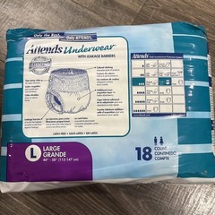 Attends AP0730 Disposable Cloth Diaper – Large, Package of 18 – 4 Packs
