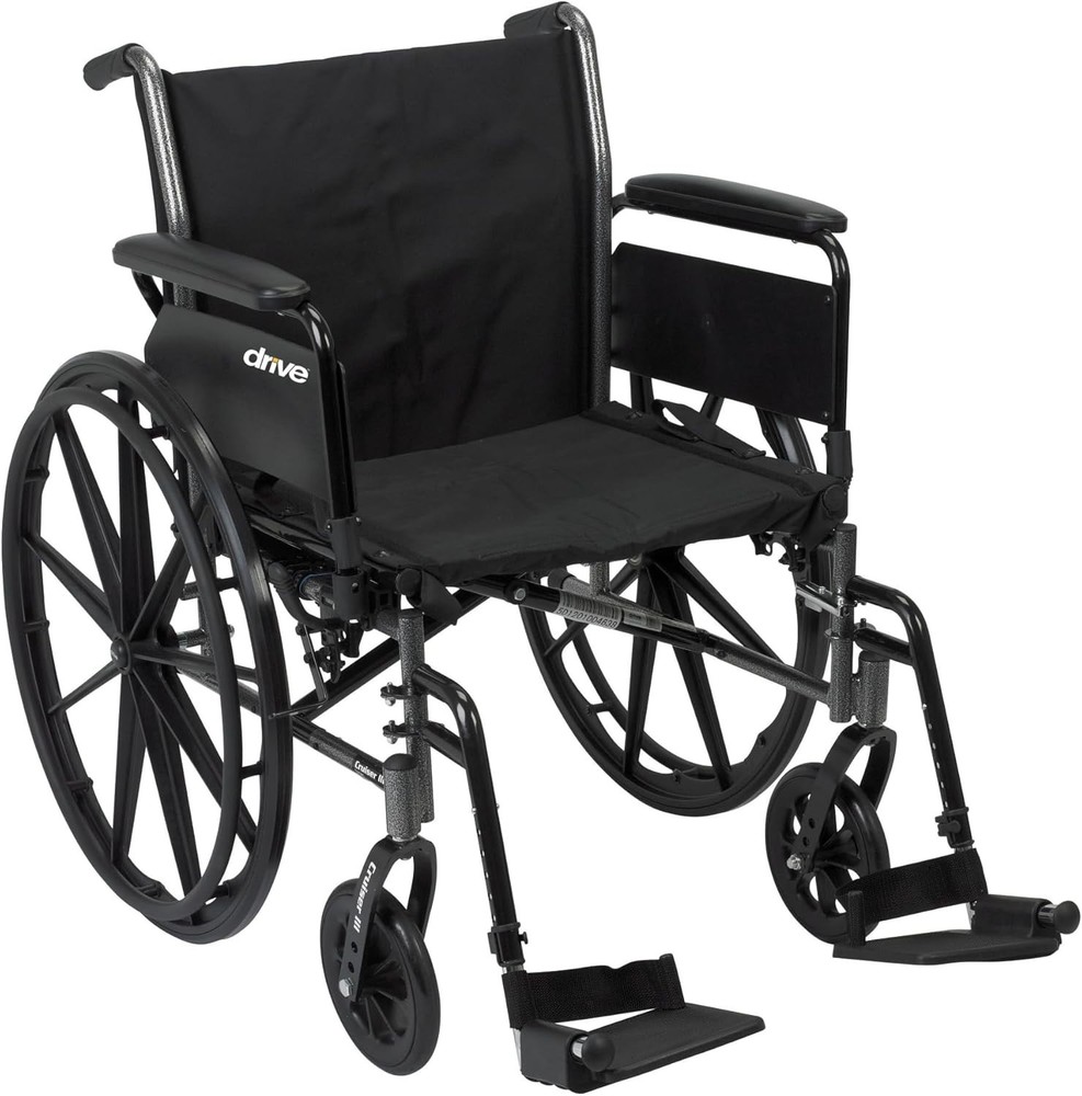 Drive Cruiser III Lightweight Manual Wheelchair – Removable Desk Arms, Footrests