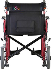 NOVA Bariatric Transport Chair, 400lbs Cap, 22″ Seat, 12” Rear Whl, OPENBOX RED