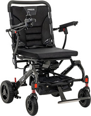 Jazzy Carbon Electric Wheelchair – 300 Lbs Capacity, 12 Ah Battery, Black Seat