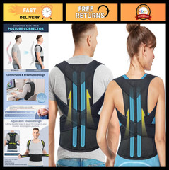Adjustable Back Brace Posture Corrector for Men & Women – Lumbar Support, Pain R