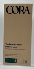 3 Cora 100% Organic Cotton Topsheet Bladder Liners, Long Length (30 Count) NIB