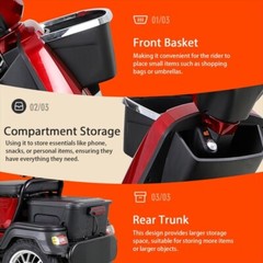 Heavy-Duty 4 Wheel Mobility Scooter 36 Miles 2 Steater 1000W for Senior Adults