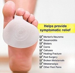 🦶 2pcs/1pair Silicone Gel Ball of Foot Cushion Arch Support Insoles Metatarsal