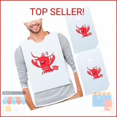 SATINIOR 30 Pieces Crawfish Bib Plastic Lobster Bibs for Adults Disposable Adult