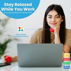 Tailored Therapy Putty for Kids & Adults – 6 Color-Coded Putty Set for Rehab