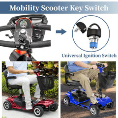 Ignition Switch with Key, Replacement Mobility Scooter Spare Start On/Off Igniti