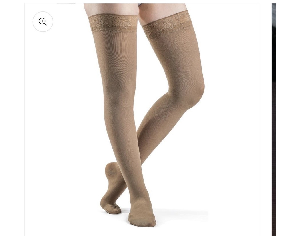 Sigvaris Style 843 Women’s Soft Opaque Thigh Highs w/Grip Top 30-40 mmHg Size MS