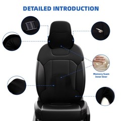 Comfortable Memory Foam Lumbar Cushion Back Support and Neck Pillow Headrest Kit