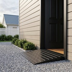 No-Install Rubber Threshold Ramp for Doorways & Garage Entrances Indoor Outdoor
