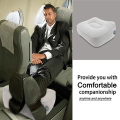 Inflatable Foot Rest, Carseat Rest 14.5″L×11.8″W×7.9”H, Grey