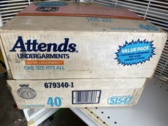 Vintage Original ATTENDS BOX Super Absorbency Diaper Briefs Value Pack BOX ONLY
