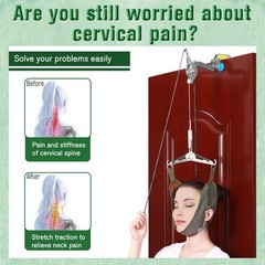 Over Door Neck Traction Device Cervical Pain Relief Stretcher Brace Support