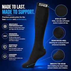 SB SOX 3-Pair Compression Socks for Men & Women (15-20mmHg) – Best Compressio…