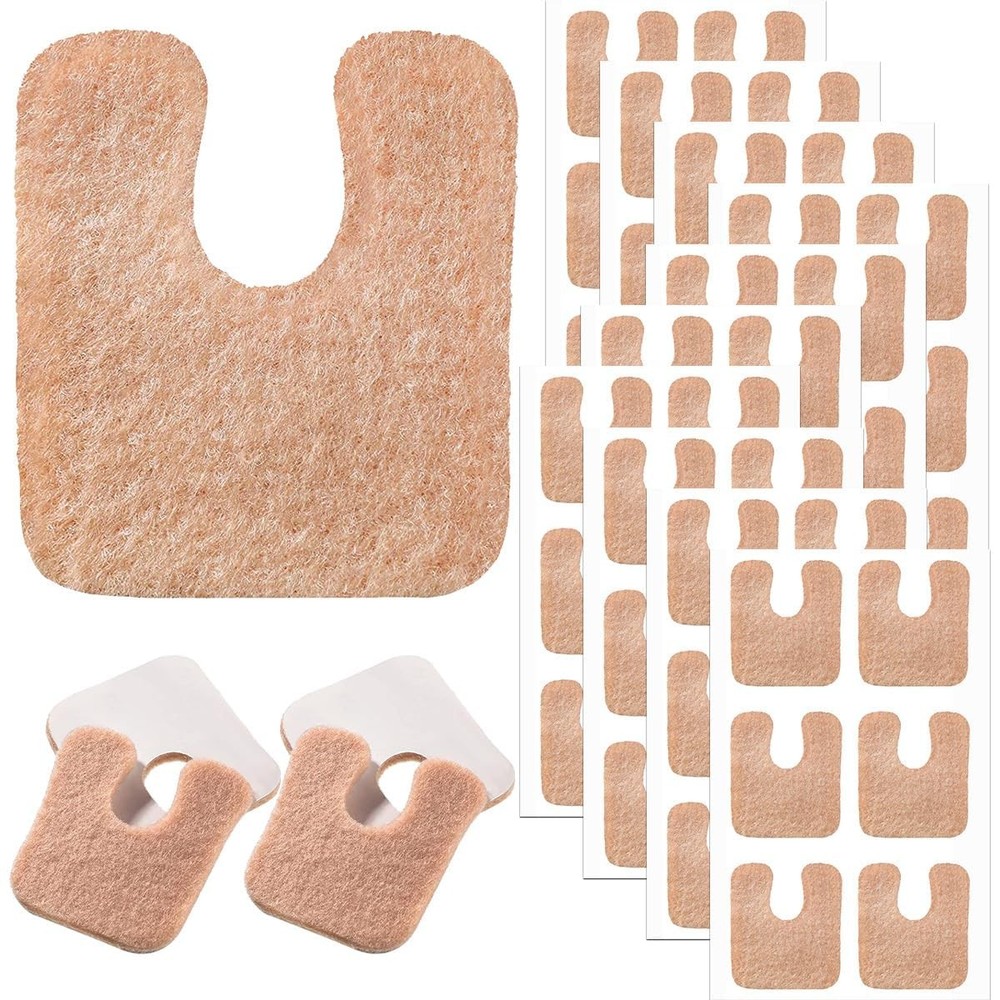 60 Pieces U Shaped Felt Callus Pads Metatarsal 0.2″ X 1.97″ X 1.97″, Brown
