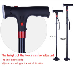 Collapsible Alarm Walking Stick With LED Non-slip Adjustable Safety Walking Cane
