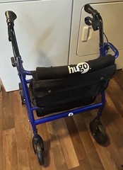 Drive Medical Hugo Elite Rollator Walker with Seat Backrest and Basket Blue