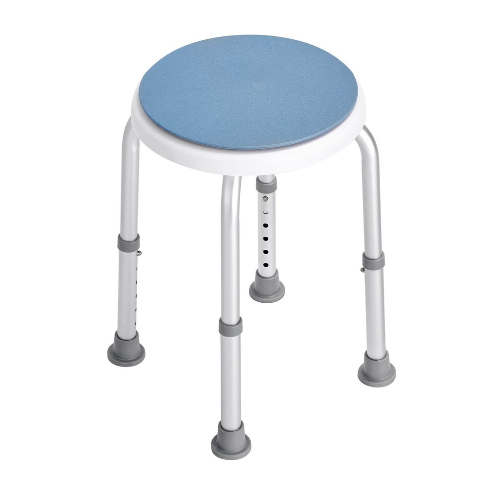 300lb Quick-Adjust Swivel Shower Seat, 360° Rotate, 14.2-19in, Anti-Slip