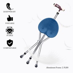 Goplus Walking Cane Seat Folding Cane Chair Heavy Duty Aluminum Alloy Crutch