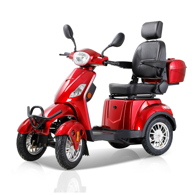 Heavy Duty 4-Wheel Mobility Scooters 31 Miles 3-Speed 800W 500lbs Capacity Red