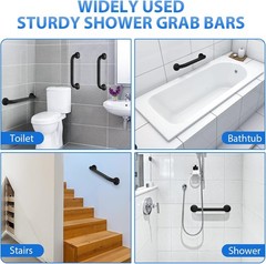 304 Stainless Steel Grab Bars for Seniors – 12 Inch for Enhanced Bathroom Safety