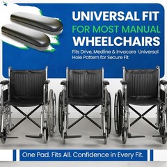 Stylish and Comfortable Black Vinyl 10″ Wheelchair Armrests – Easy DIY Upgrade