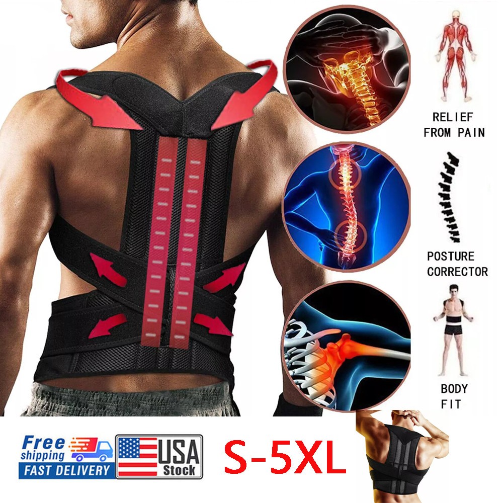 Adjustable Posture Corrector Low Back Support Shoulder Brace Belt For Men&Women