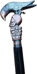 Handmade Decorative Walking Cane with Raven Handle – Unique Gift for Collectors