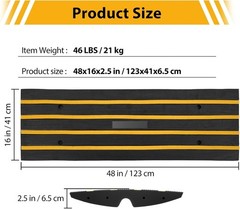 2 Pack 48in Rubber Curb Ramp Heavy Duty Driveway Car Gutter Bridge Ramp Low Prof