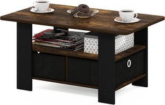 Turn-N-Tube Coffee Table 31.22D x 15.5W x 15.8H in Black Oak/Black/Brown