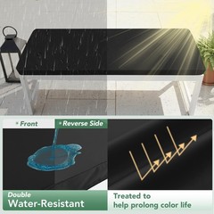 Summsun Outdoor Bench Cushion: Waterproof and Fade 45x18x3 Inch, Black