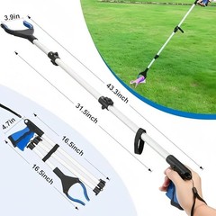 44 Inch Extra Long Grabber Reacher Tool，Foldable Pick up Stick with Strong