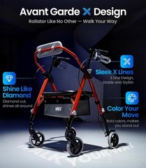 VOVCIC Walkers for Seniors, Z11 Rollator Walker with Seat, Max 380 Lbs, Avant Wa