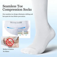 Bamboo Viscose Knee-High Compression Socks for Men & Women – 15-20mmHg Support
