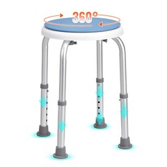VEVOR Shower Chair Rotating Bath Seat Stool Elderly Aids Adjustable Height 300lb