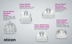 2 Pack Oticon miniFit 8mm Single VentDomes For Hearing Aids. 20 Domes total.