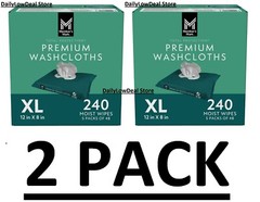 2 PACK Member’s Mark 240 Adult Washcloth Disposable Moist Hand Face Body Wipes