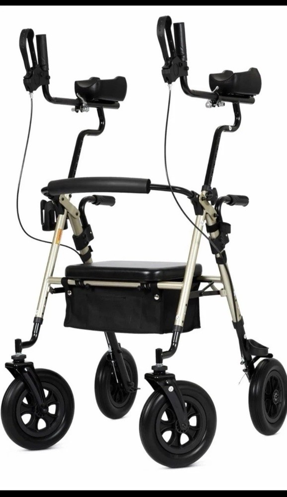 ELENKER All-Terrain Rollator Walker 10” Rubber Wheels Padded Seat HFK-9236T2 NEW