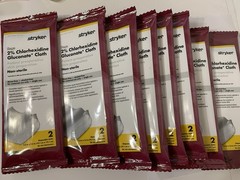 10 Stryker Sage 2% Chlorhexidine Gluconate Cloths #9705 – 10 pks of 2 each