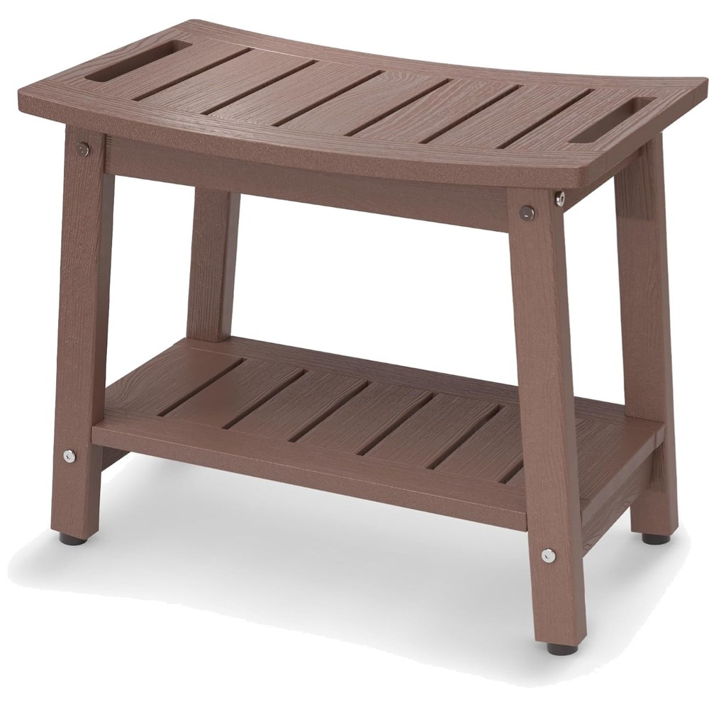 Espresso HDPE Shower Bench – Durable Waterproof Seat for Spa-Like Experience