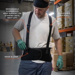 Ergodyne ProFlex 1650 Back Support Belt, 7.5″ 2X-Large (Pack of 1), Black